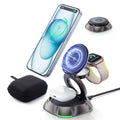 Foldable Mag-Safe Wireless Charger for Apple3 in 1 Charging Station 20W Max Fast Charging Foldable Wireless Charger for iPhone 16/15/14/13 Apple Watch S1-10/Ultra AirPods-No Support Case