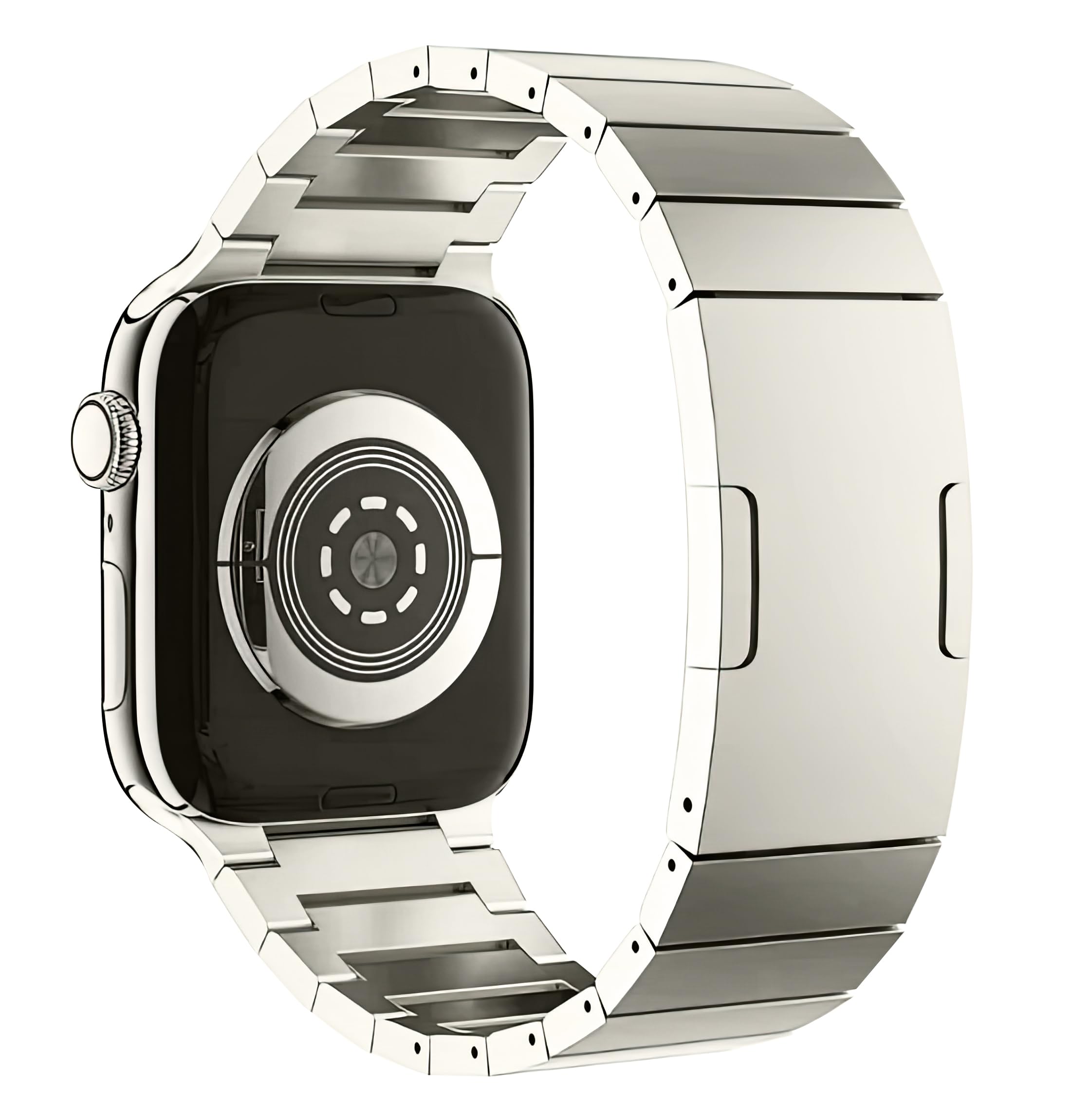 MaKTech Titanium BandLight-Weight Metal Bracelet Strap with Embedded Bucklefor Apple Watch 10/9/Ultra 2/SE/8/7[2024] (42mm/41mm/40mmTitanium)