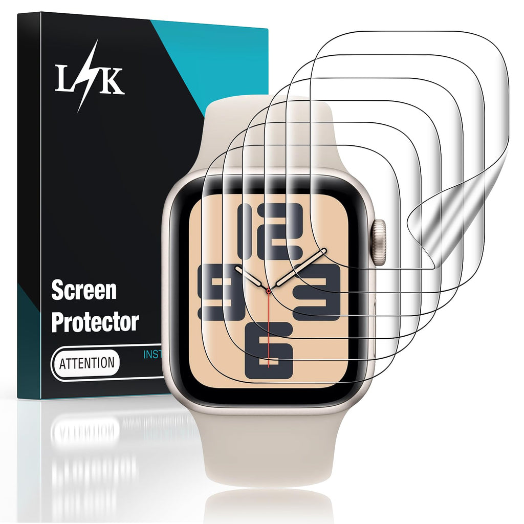LϟK 6 Pack Apple Watch Series 9/8/7 41mm Screen Protector & Apple Watch 40mm Series 6/5 Screen [Upgrade Soft Film] Self-Healing Flexible TPU Film Ultra-thin Screen Protector for Apple Watch 41mm 40mm